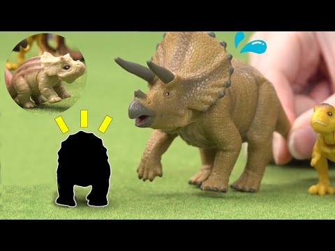 【ENG dub】Baby triceratops get lost in the Dinosaur Crane! | ANIA | Stop Motion Story | For Kids