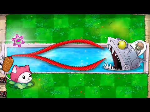 KING of Cattail update maximum 9999dmg VS Zombot Sharktronic Sub | Plants vs Zombies Crumbs mode