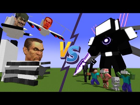 Minecraft Mobs & TITAN TVMAN VS SKIBIDI TOILET & SKIBIDI BOSS - Minecraft Animation