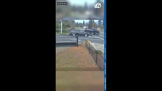 CAUGHT ON CAMERA: DUI suspect smashes through brick wall into person's backyard