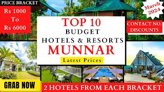 TOP 10 Hotels And Resorts In MUNNAR | Rs 1000 To 6000 | Best Budget Stays | Late