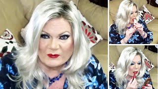 Crossdresser Tgirl Eating A Banana In Blue Tutorial