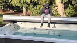 The New Ultimate II Swim Spa Cover with super strong Electric Lift