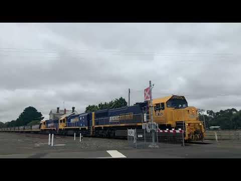 XR552 XR555 XR550 On 9150 Broad Gauge Grain Train At Meredith With The New Boom Gates (29/1/2022)
