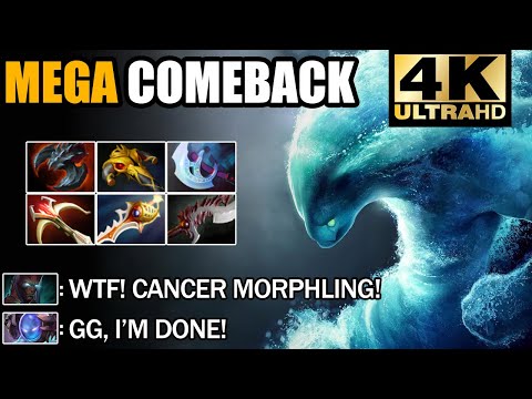 Killing Machine Morphling 1000 GPM Defend Mega Creeps - Epic Comeback Dota 2 Pro Gameplay