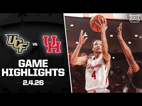 UCF vs. #8 Houston Game Highlights | 2025-26 Big 12 Men’s Basketball