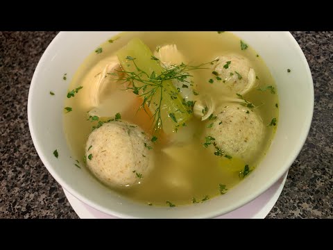 Matzo Ball Soup with Veggies, Chicken & Dill