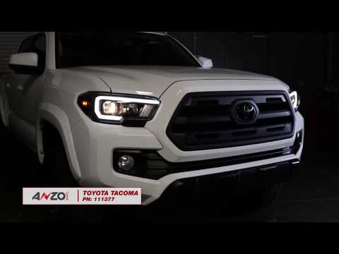 ANZO USA 2016-2023 Toyota Tacoma Projector Plank Style Headlights