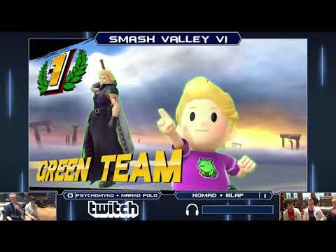 Smash Valley VI Wii U Doubles - PsychoMyko + Marko Polo (R) vs nomaD + BLaP - Losers Finals