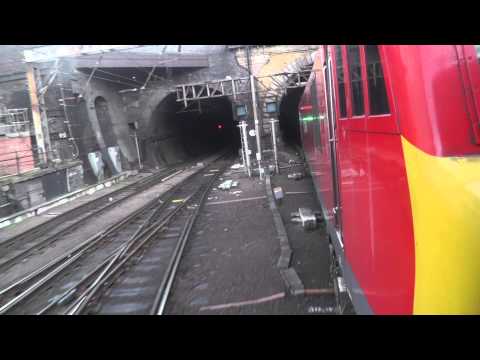 HD - DB Schenker 92015 departs Kings Cross Working UKRT 'Road to Hull' 28/12/13.