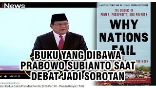 Bawa Buku saat Debat Capres, Prabowo Ungkap Judul dan Isinya