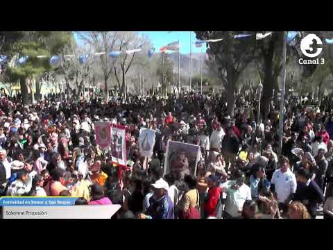 Misa y Procesión, Santuario San Roque. - Jubileo de Plata, 25 Años de la declaración oficial. 16/08
