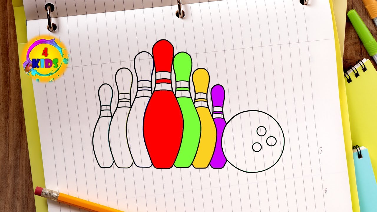 Bowling Coloring Pages - Learn How To Draw - Coloring Book