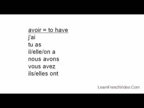 VERBO "AVOIR" EN TIEMPO PRESENTE (TENER EN FRANCES)