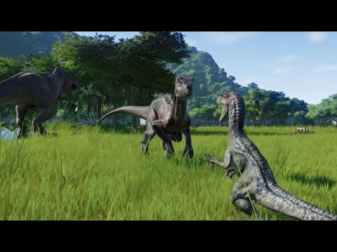 BLUE and T-REX VS INDORAPTOR (Raptor Squad Skin Collection) - Jurassic World Evolution