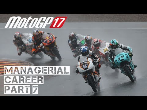 Motogp 17 Managerial Career Mode Part 7 - Wet Weather Crashes & Aggressive Ai