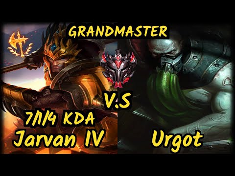 BJK Seonghwan (JARVAN IV) vs URGOT - 7/1/4 KDA JUNGLE GAMEPLAY - KR Ranked GRANDMASTER