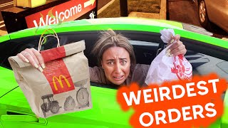 i ordered the WEIRDEST drive thru orders on the INTERNET for 24 hours 😲🤮