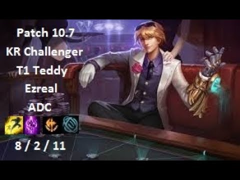 T1 Teddy - Ezreal vs Kai'Sa - KR Challenger 863 LP - Patch 10.7