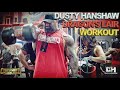 DUSTY GETS WIRED UP FOR HIS SHOULDER BLAST AT DRAGON'S LAIR GRAND OPENING | DUSTY HANSHAW