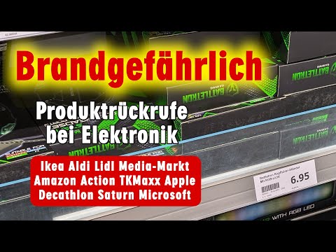 Gefährliche Elektronik Produkte - Rückruf bei Ikea, Amazon, Apple, TKMaxx, Decathlon, Action, Aldi