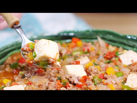 Cách làm đậu hũ non sốt thịt bằm cà chua ngon tốn cơm | Cook béo