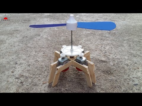 How to make Helicopter Gear with 4 DC Motor Video