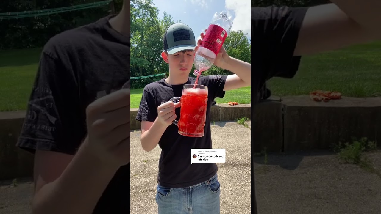 1 Liter Code Red Chug! 🥤💥 Don’t Mind the Rooster 😂 #ReplyChug #chugchallenge #sprite