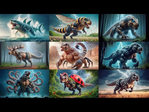 Amazing Animal Fusion Hybrid: Dinosaur (Tyrannosaurus) Hybrid with Other Animals Species! 🦖🧬✨