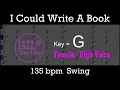 I Could Write A Book - a backing track with Intro + Lyrics in G (Female) - Jazz Sing-Along