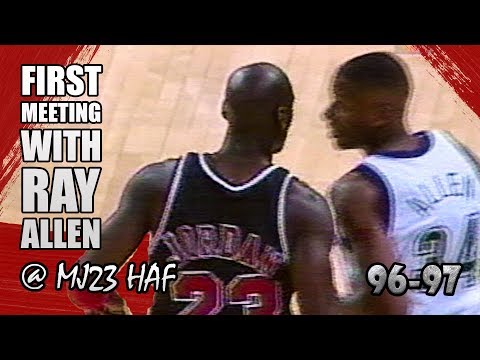 Michael Jordan vs Ray Allen Highlights Bulls vs Bucks (1996.12.03)-Rookie Ray Got SCHOOLED!