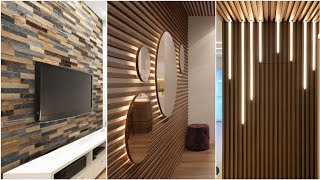 New Wooden wall decorating ideas 2023 | Modern living room wall cladding design ideas