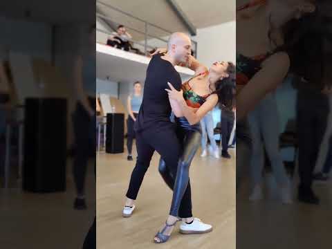 Bachata improvisation. Diana and Konstantin are dancing