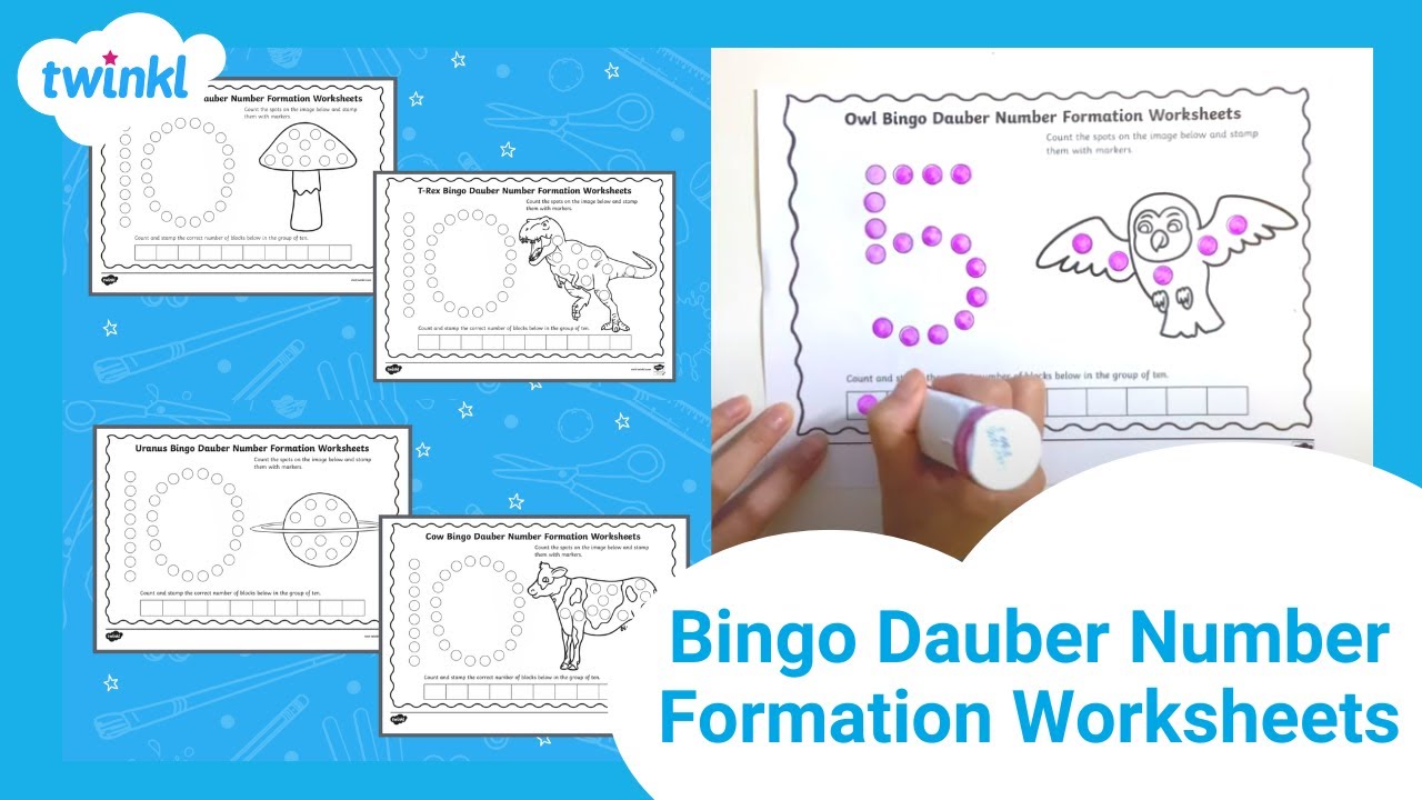 Bingo Dauber Number Formation worksheets