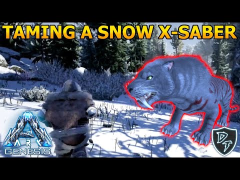Taming A Snow X-Sabertooth! - Ark Survival Evolved Genesis - Episode 13