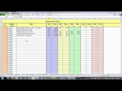 Part of a video titled Using Excel for Recipe Costing and Inventory Linking - YouTube