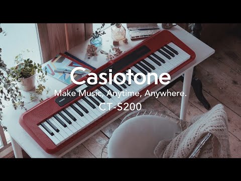 Casio CT-S200 MIDI keyboard 61 keys USB Raudona, Baltas video