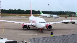 preview picture of video 'Air Berlin B737-800 D-ABKT Start-Up and Taxi-Out @ Münster/Osnabrück'