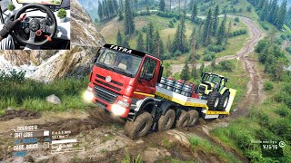 Spintires MudRunner - Transporting Tractor Load With TATRA Phoenix 8X8 | Logitech G29 Gameplay