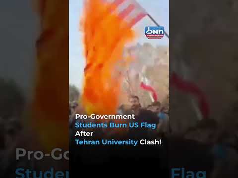 Pro-Government Students Burn US Flag in Tehran After University Clashes