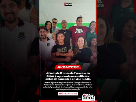 Jovem de 17 anos de Teresina de Goiás é aprovado no vestibular antes de concluir o ensino médio
