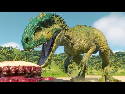 INDOMINUS REX vs BLUE, ECHO, DELTA, CHARLIE (DINOSAURS BATTLE) - Jurassic World Evolution 2