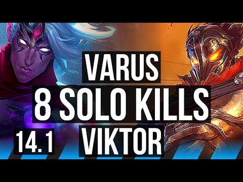 VARUS vs VIKTOR (MID) | 8 solo kills, 12/3/5, Dominating, Rank 13 Varus | BR Master | 14.1