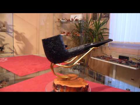 Pipa in radica billiard rusticata black - www.paronellipipe.it