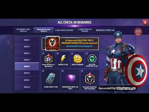 Returning players rewards as of april 22cd 2020 Marvel Future Fight