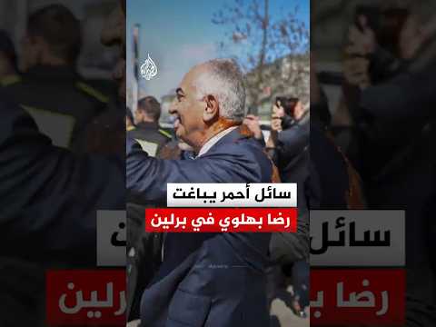 استهداف رضا بهلوي بسائل أحمر أثناء مغادرته مؤتمرا صحفيا في برلين