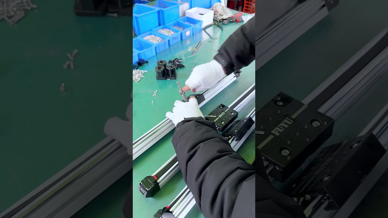 Assembly Live - Belt Driven Linear Motion Motorized Rail Guide #motionsystem #factory #linearmotion