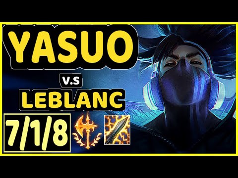 UCAL (YASUO) vs LEBLANC - 7/1/8 KDA MID CHALLENGER GAMEPLAY - KR