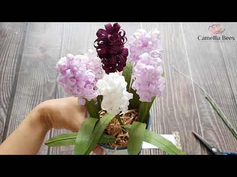 DIY Paper hyacinth flowers - How to make crepe paper Hyacinth EASY