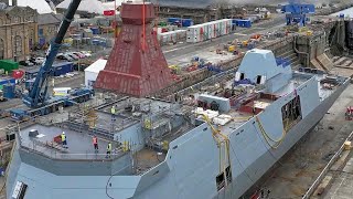 Foremast installed on first Type 31 Frigate, HMS Venturer